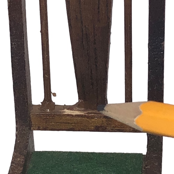 Set of 3 Miniature Dollhouse Wooden Dining Room Chairs - Picture 10 of 13